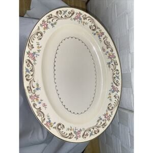 Paden City Pottery Oval Serving Platter Marlene Lace Vintage 1947 11.5”x8.5” USA
